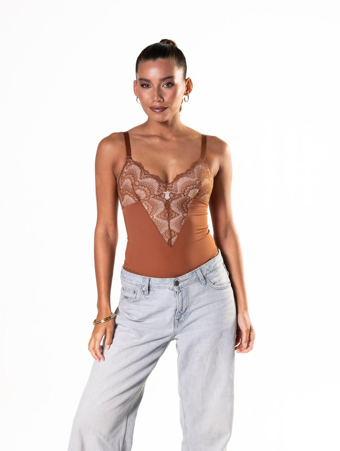 Chic Half-Laced Bodysuit for Effortless Style