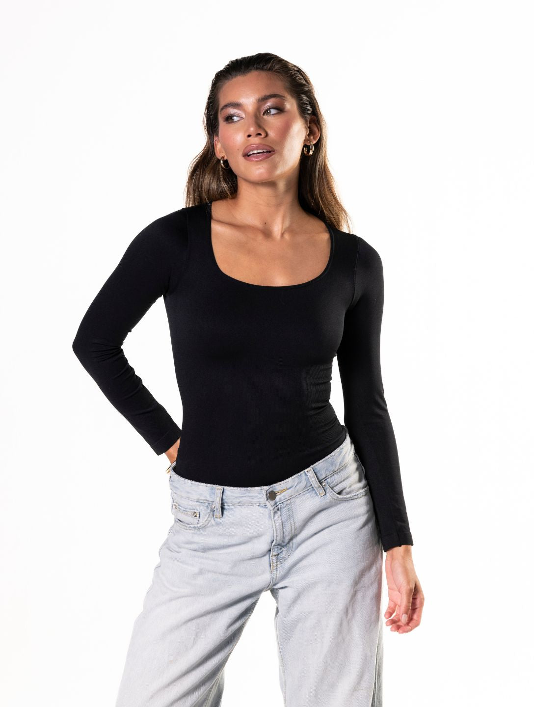 Chic Long Sleeve Thong Bodysuit for Effortless Elegance