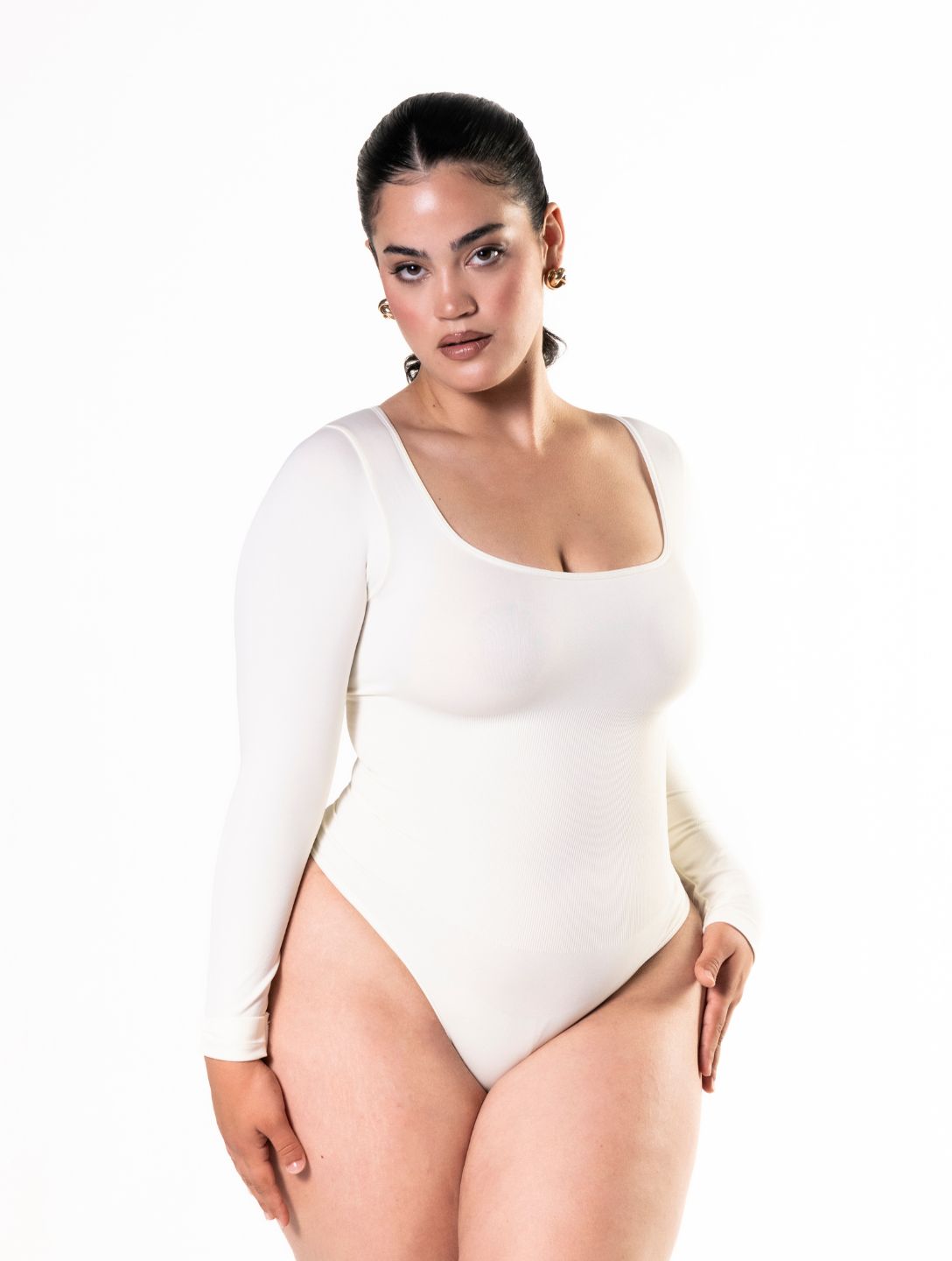 Chic Long Sleeve Thong Bodysuit for Effortless Elegance