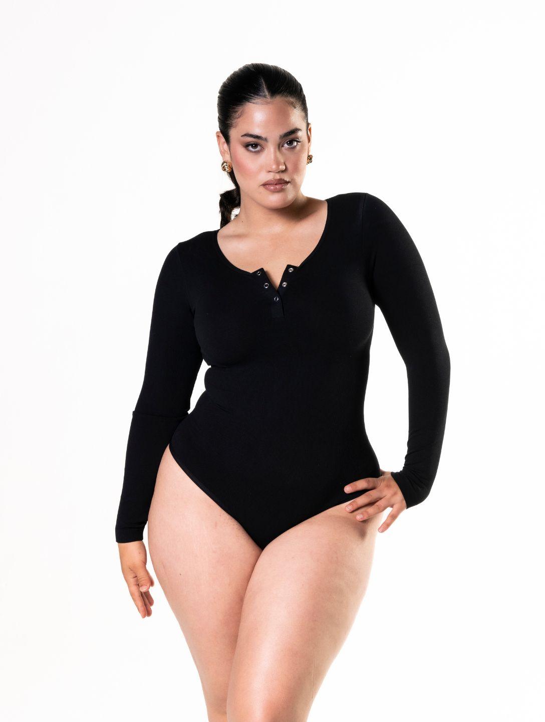 Chic Seamless Long Sleeve Thong Bodysuit for Effortless Style