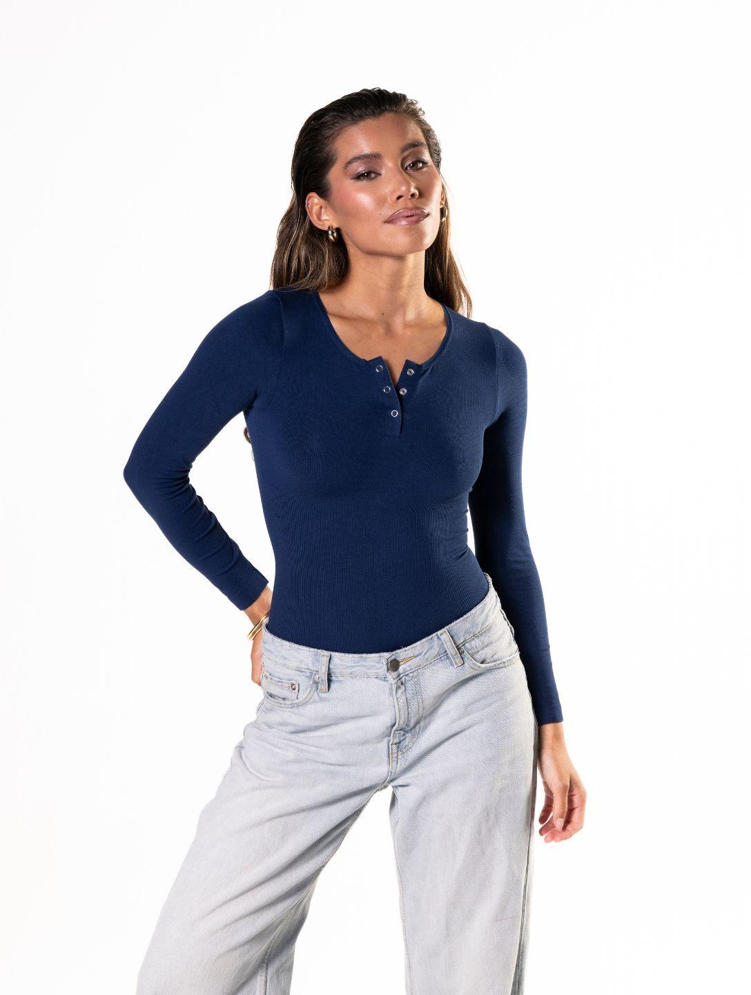 Chic Seamless Long Sleeve Thong Bodysuit for Effortless Style