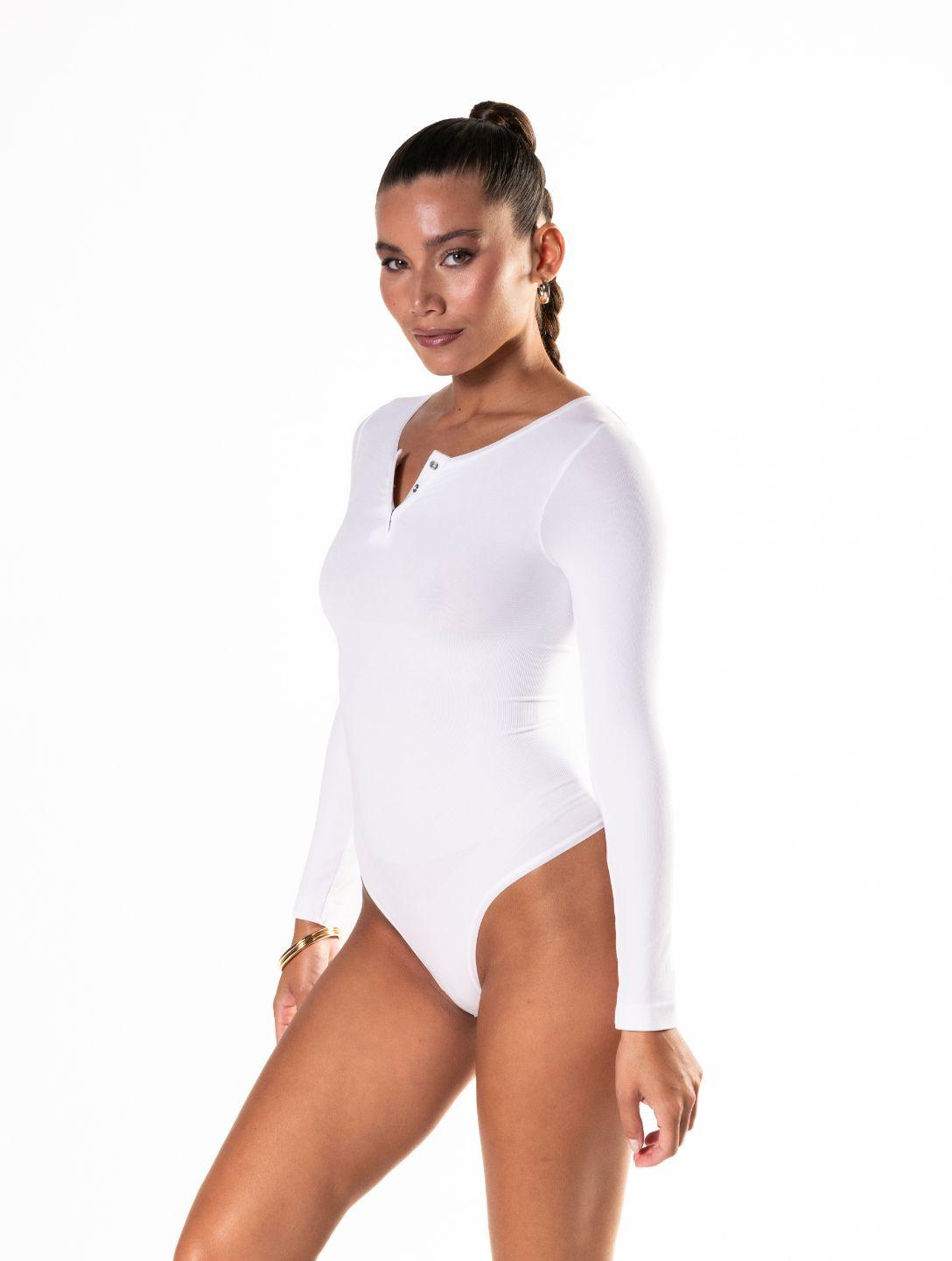 Chic Seamless Long Sleeve Thong Bodysuit for Effortless Style