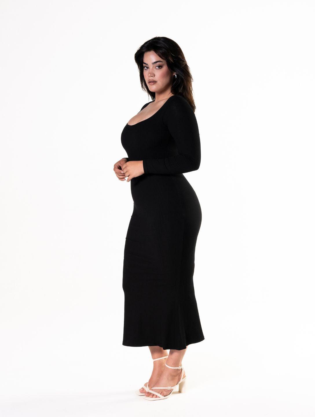 Sculpting Long Sleeve Shapewear Dress for Effortless Elegance