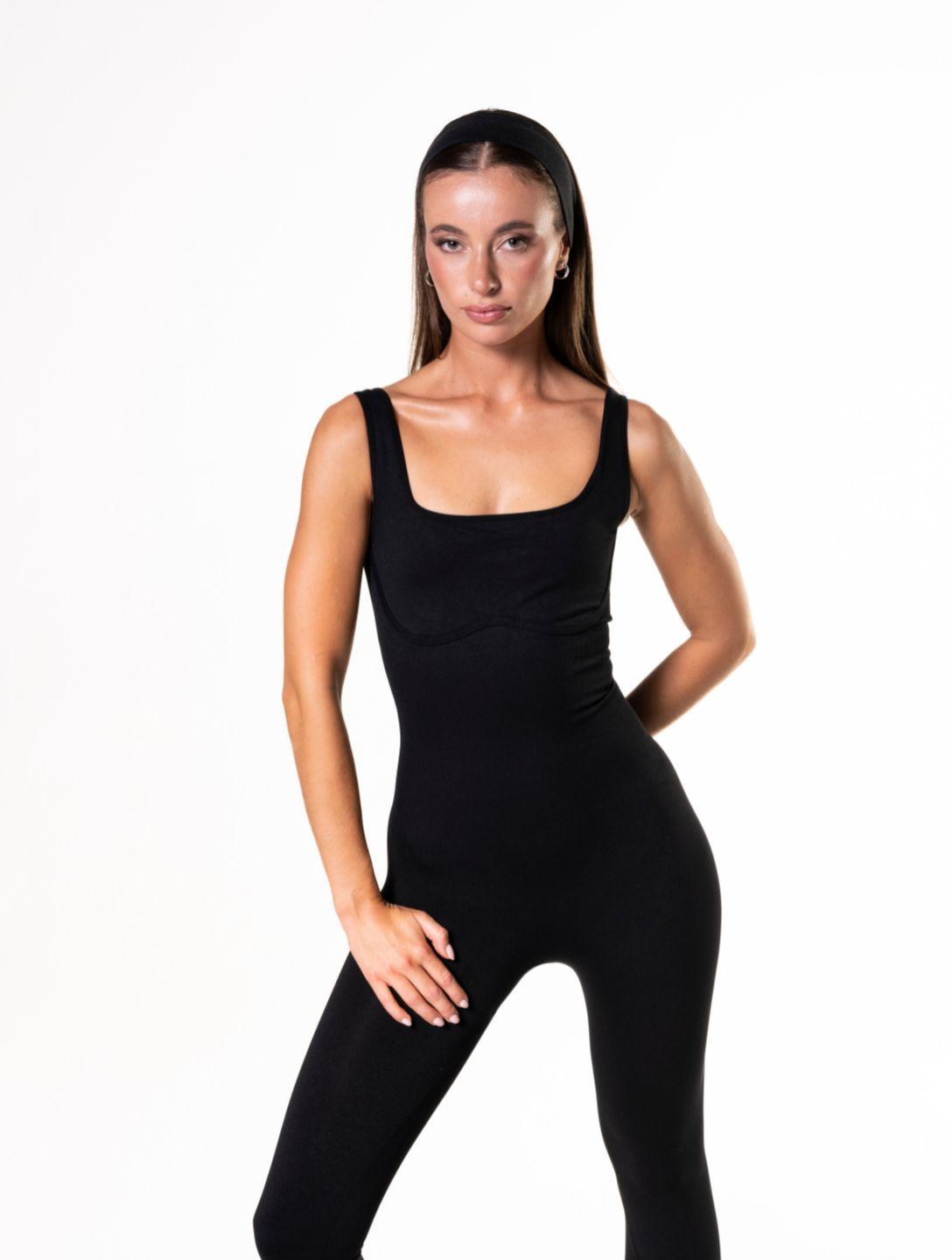Chic Square Neck U-Back Flared Jumpsuit for Effortless Elegance