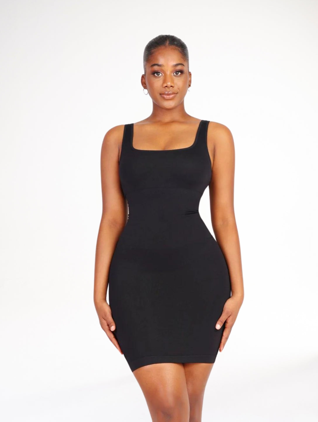 Chic Square-Neck Seamless Mini Dress for Effortless Style