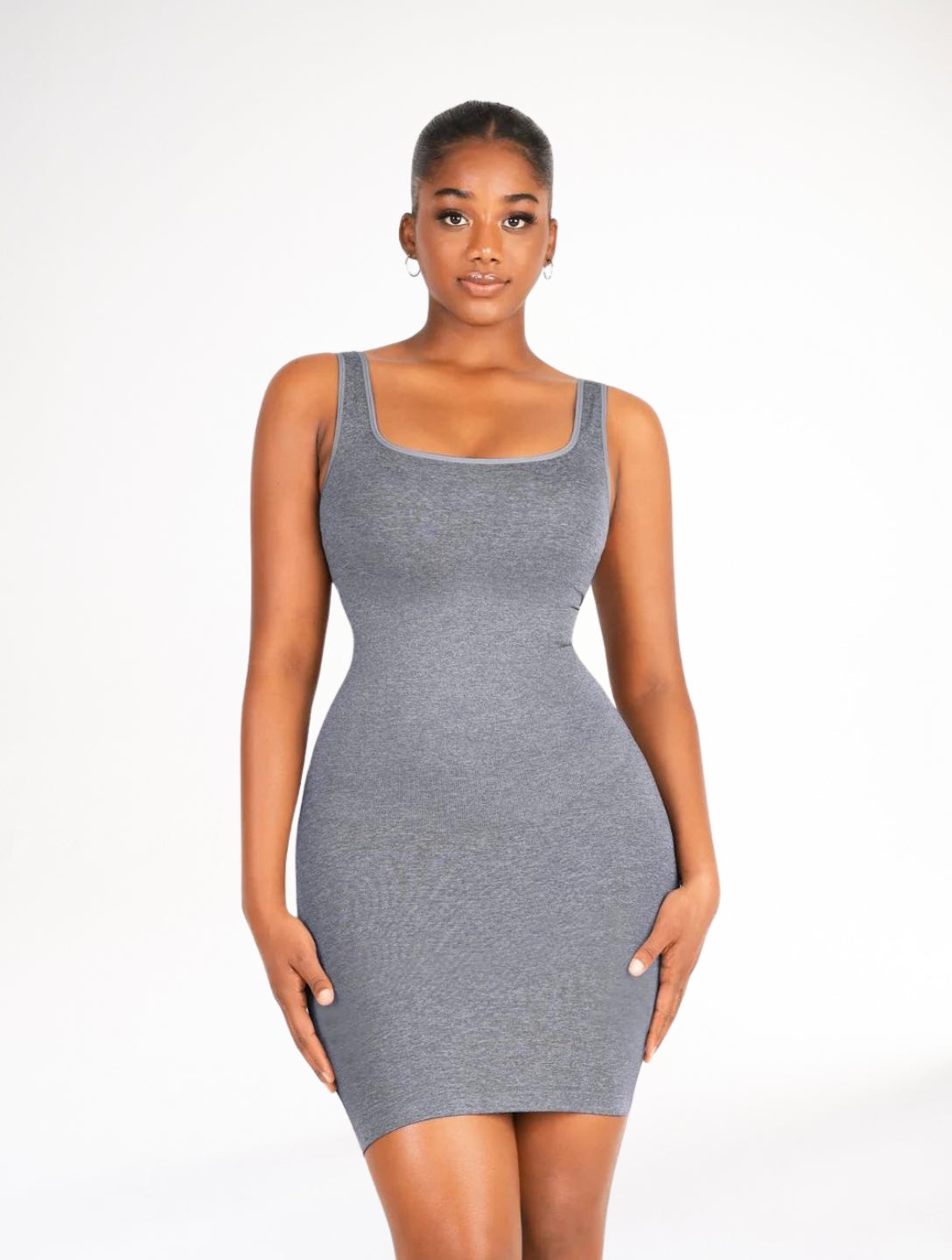 Chic Square-Neck Seamless Mini Dress for Effortless Style