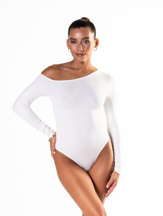 Chic One-Shoulder Long Sleeve Thong Bodysuit for Effortless Elegance
