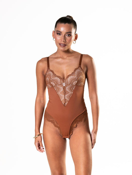 Chic Half-Laced Bodysuit for Effortless Style
