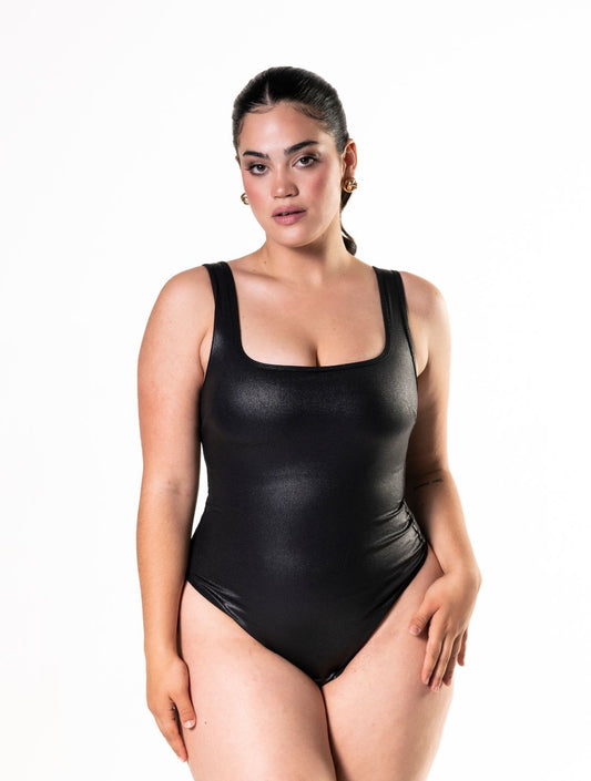 Chic Faux Leather Snatched Bodysuit