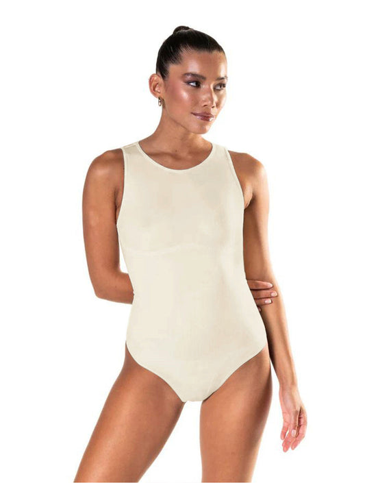 Chic Round Neck Thong Bodysuit