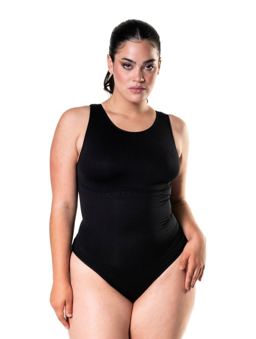 Chic Round Neck Thong Bodysuit