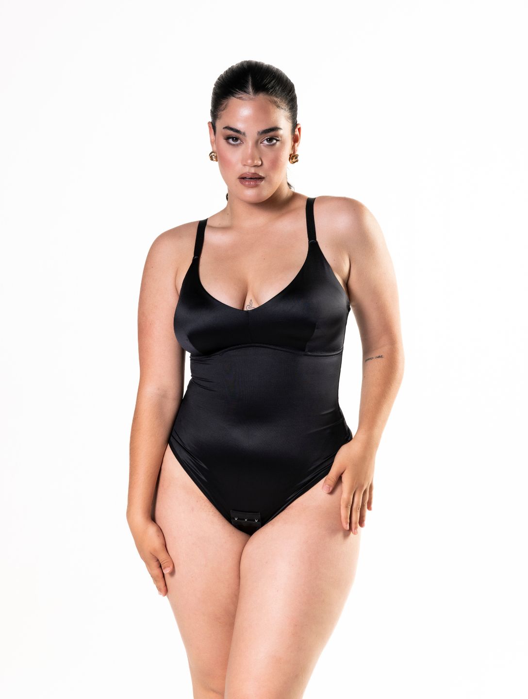 Gorgeous Satin Snatched Thong Bodysuit for Irresistible Confidence