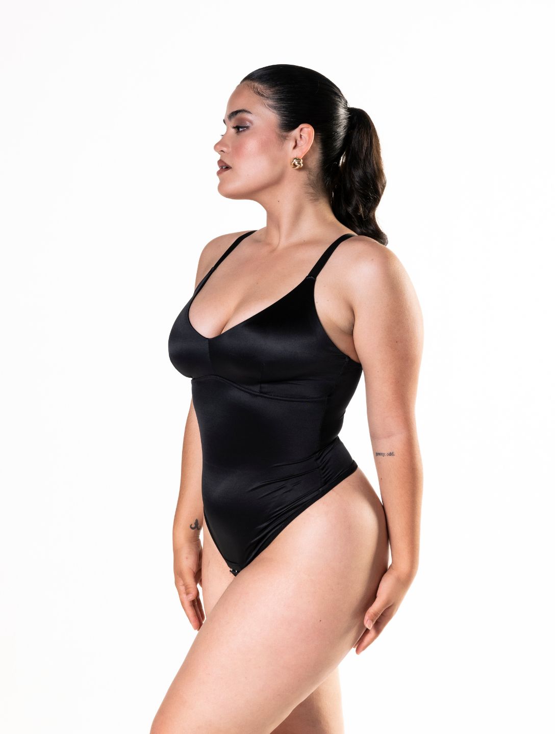 Gorgeous Satin Snatched Thong Bodysuit for Irresistible Confidence