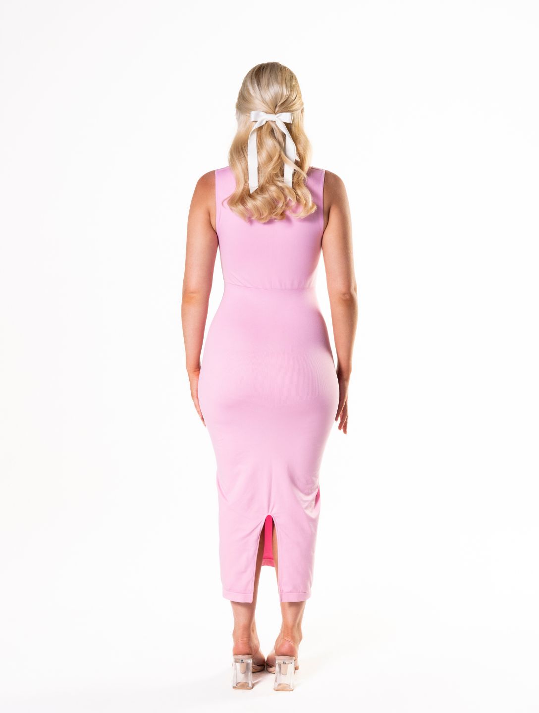 Sleek Square Neck Body Sculpting Dress