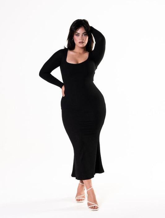 Sculpting Long Sleeve Shapewear Dress for Effortless Elegance