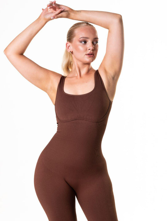 Chic Square Neck U-Back Flared Jumpsuit for Effortless Elegance